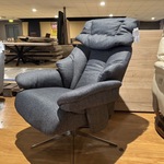 Relaxfauteuil, antraciet stof, manueel verstelbaar d.m.v. gasveer